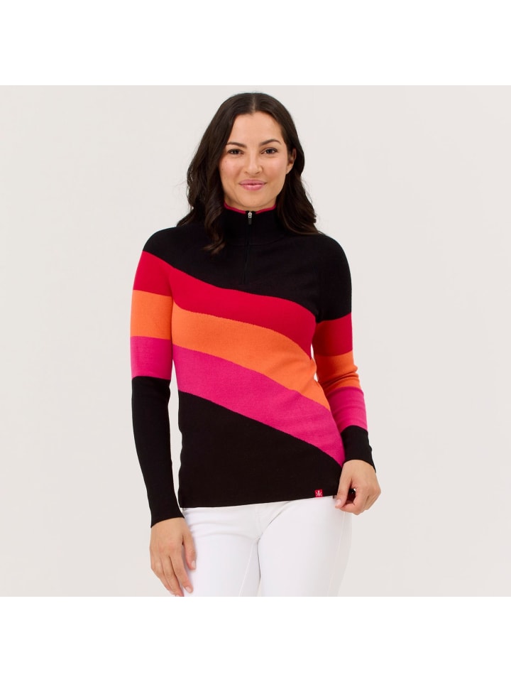 

Krimson Klover Вязаный свитер Riva с застежкой-молнией на воротнике, черный