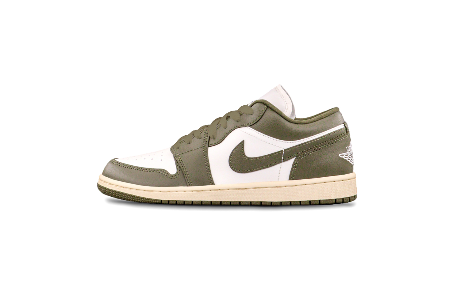 

Jordan Кроссовки Air 1 Olive Green с амортизацией, износостойкие низкие винтажные баскетбольные Unisex бело-зеленые, цвет White Green