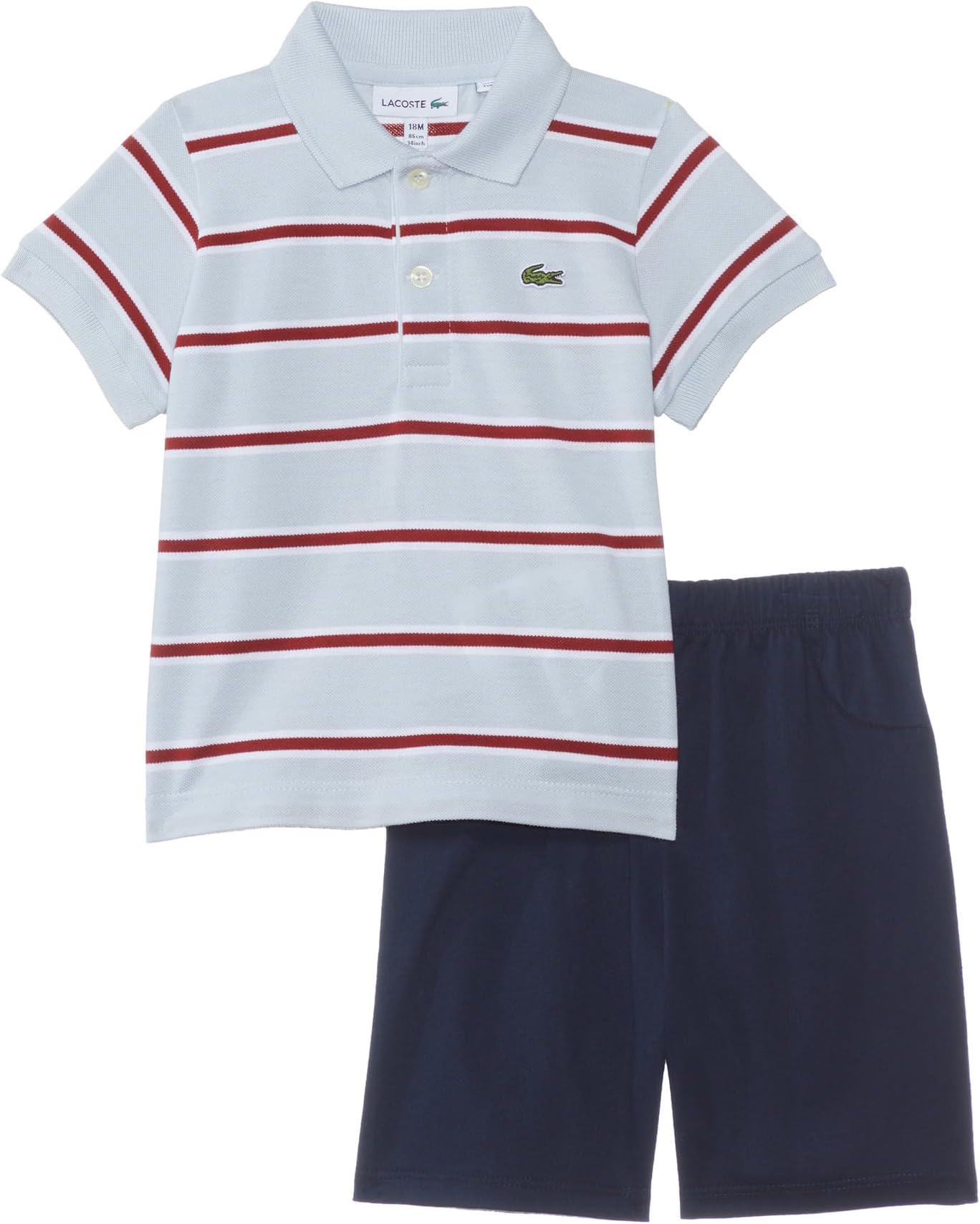 

Детский набор Lacoste Short Sleeve Polo with Shorts Giftset, цвет Phoenix Blue/Multico