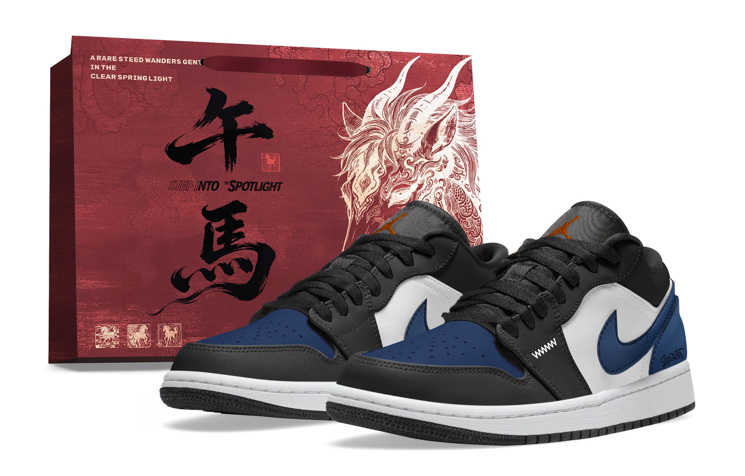 

Jordan Air 1 Abrasion Resistant Low top Vintage Basketball Shoes мужские черные синие