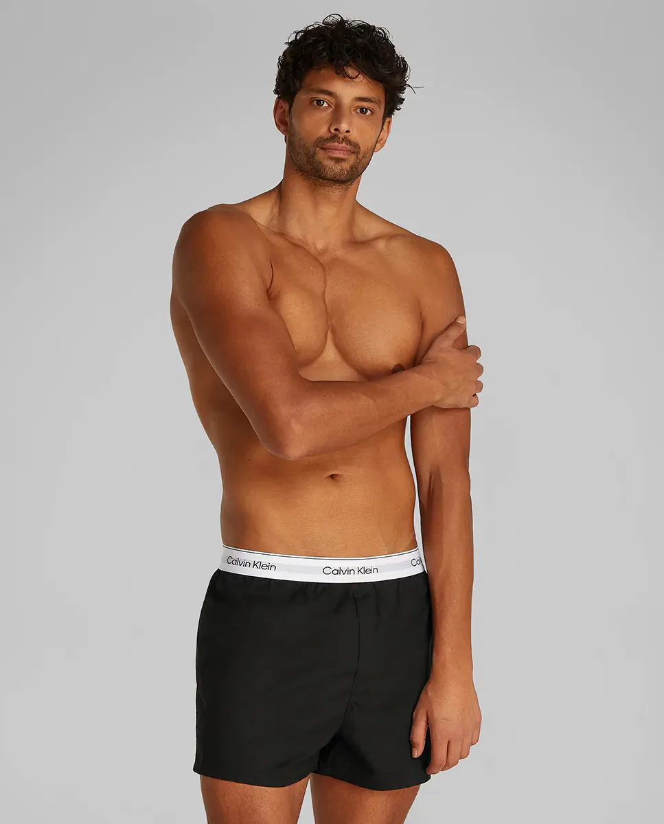 Набор из 3 свободных боксеров slim - Icon Cotton Stretch Calvin Klein, черный — фото 2