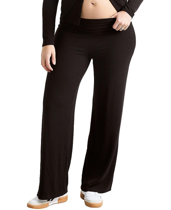 

Самые мягкие уютные брюки с резинкой Over/Under Bump Relaxed Pant HATCH Collection, черный