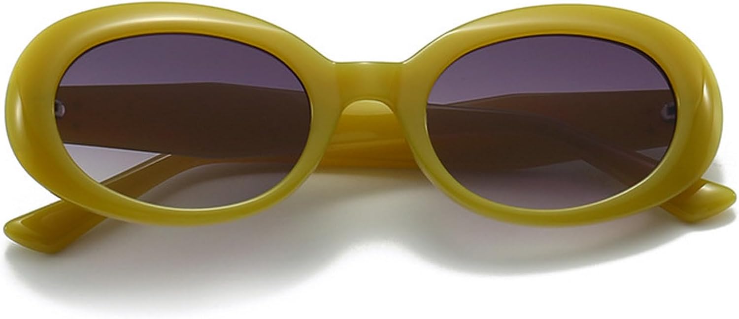 

Ретро овальные солнцезащитные очки для женщин в стиле 90-х, маленькие круглые солнцезащитные очки с защитой от УФ-излучения, модные мужские солнцезащитные очки mincl, Green Gray