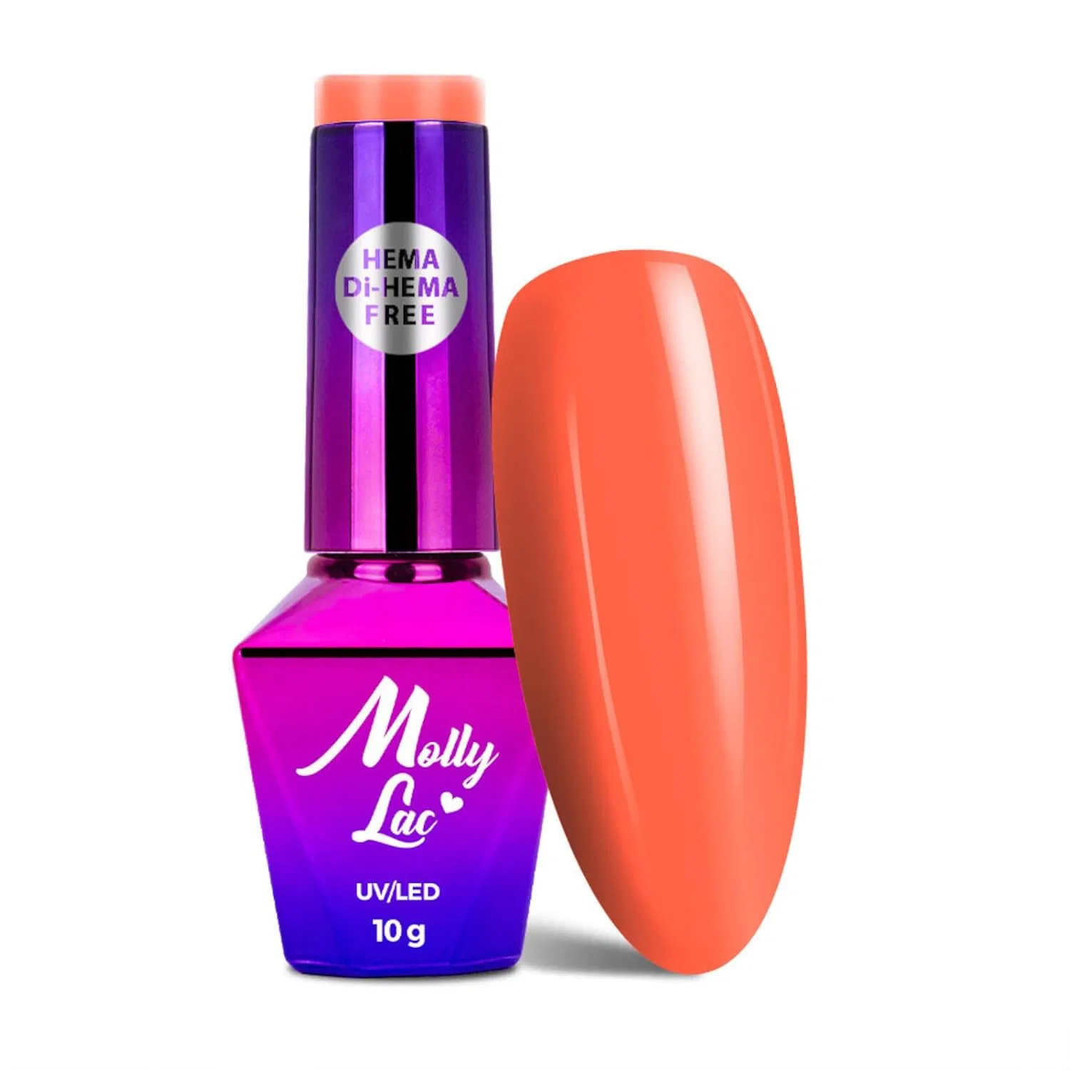 Гибридный лак для ногтей Molly Lac Power Flower №721 Orange Velvet, 10 г Molly Lac