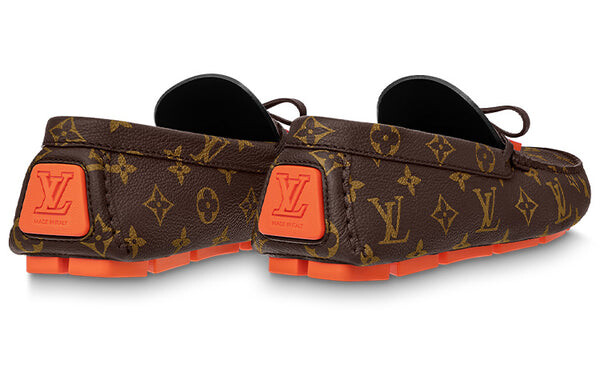 Кроссовки lv driver moccasin shoes 'brown monogram with orange' Louis Vuitton, коричневый — фото 3