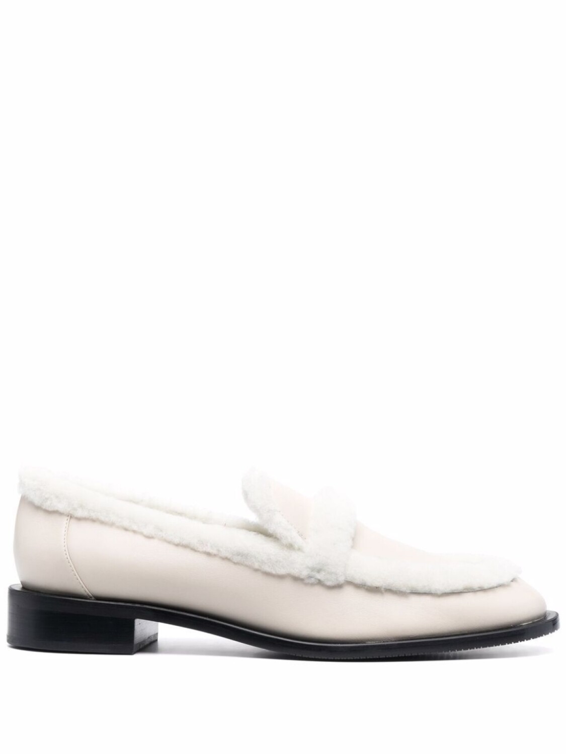 Лоферы с мехом Stuart Weitzman, нейтральный цвет