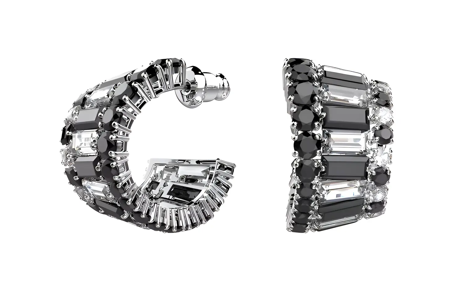 

Swarovski Серьги "Гипербола" женские черные