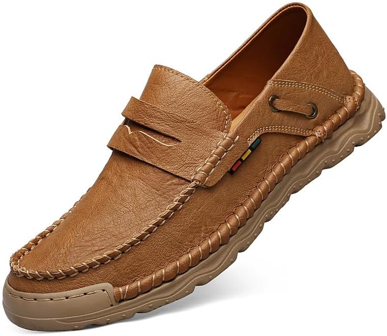 

Мужские слипоны без шнурков, прогулочные туфли, повседневная и вечерняя обувь для мужчин, удобные, дышащие, ручной работы, всепогодные ботинки Soft Time Toy, желтый