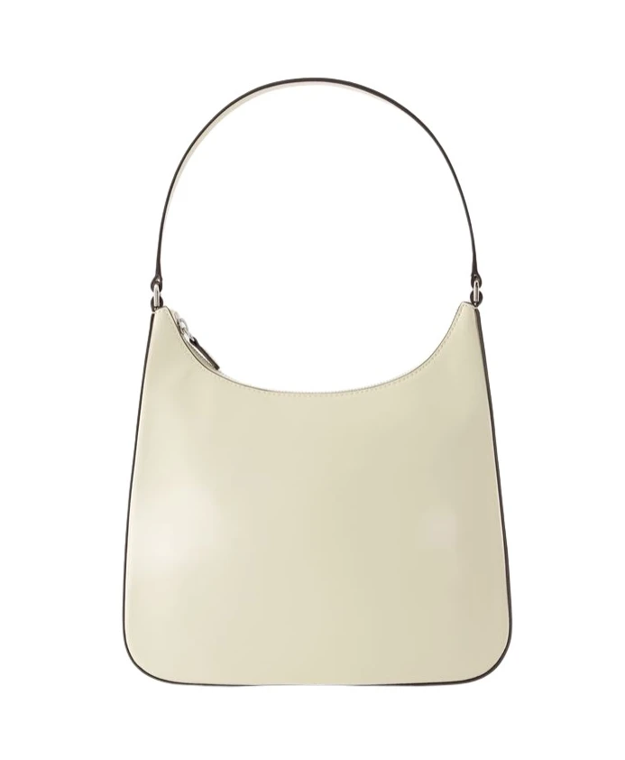 

Бежевая кожаная сумка через плечо с верхней ручкой Staud, бежевый