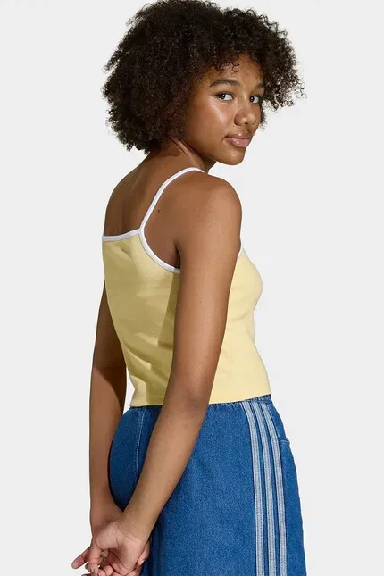 Топ детский из эластичного хлопка Adidas Originals, желтый — фото 4