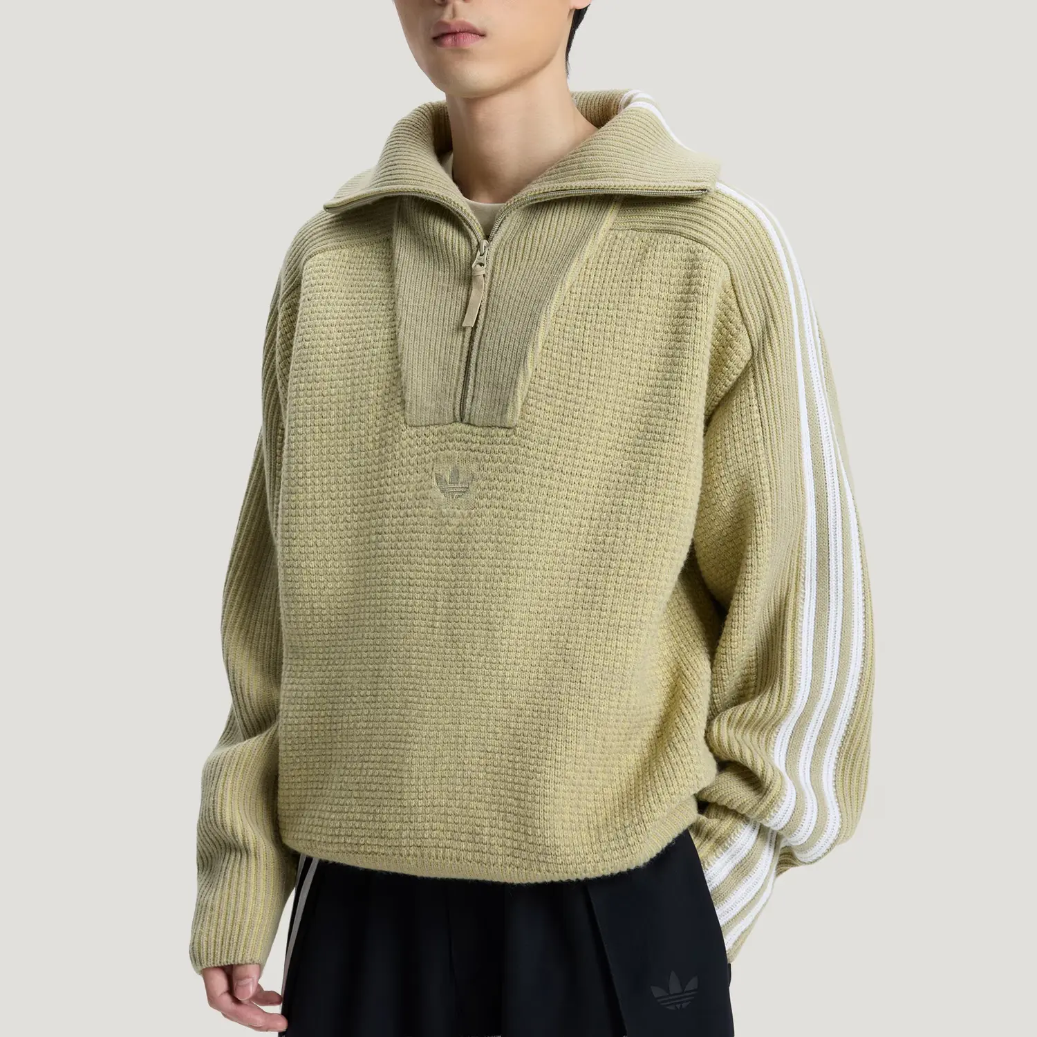 PREMIUM 3S KNITWEAR SWEATSHIRT свитер Unisex Adidas Originals, wonder goods коричневый — фото 4