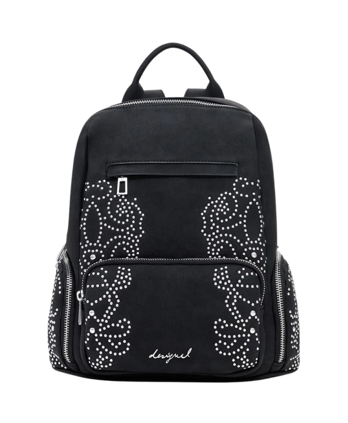 

Черный женский рюкзак с заклепками Desigual, черный