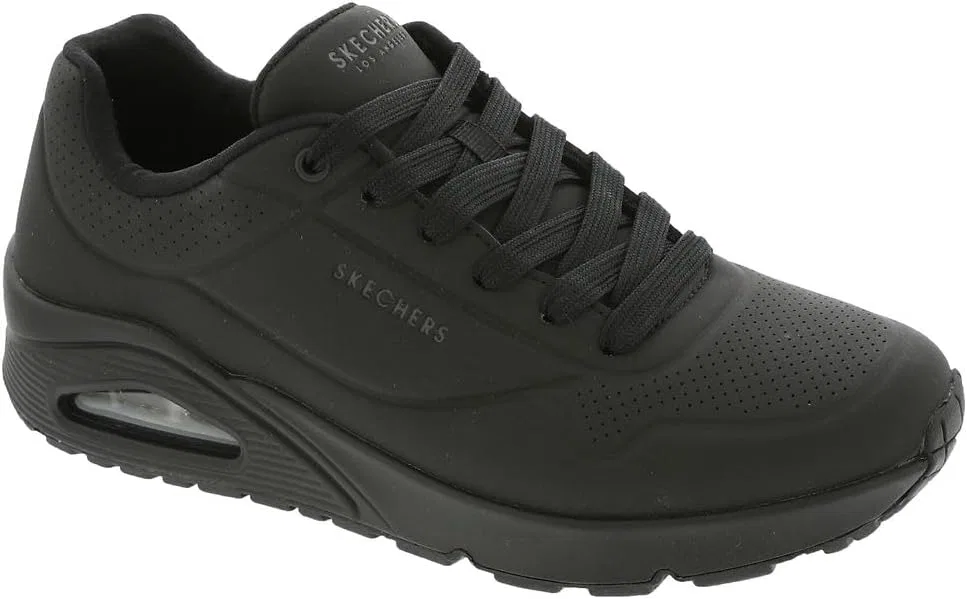 Кроссовки Skechers Herren UNO Stand On Air, Black Durabuck Black Trim — фото 2