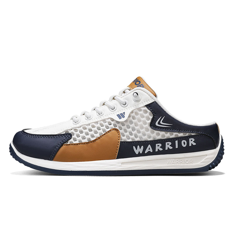 WARRIOR Износостойкие антибактериальные закрытые тапочки для мужчин белый/черный/серый, цвет White/Black/Gray — фото 2