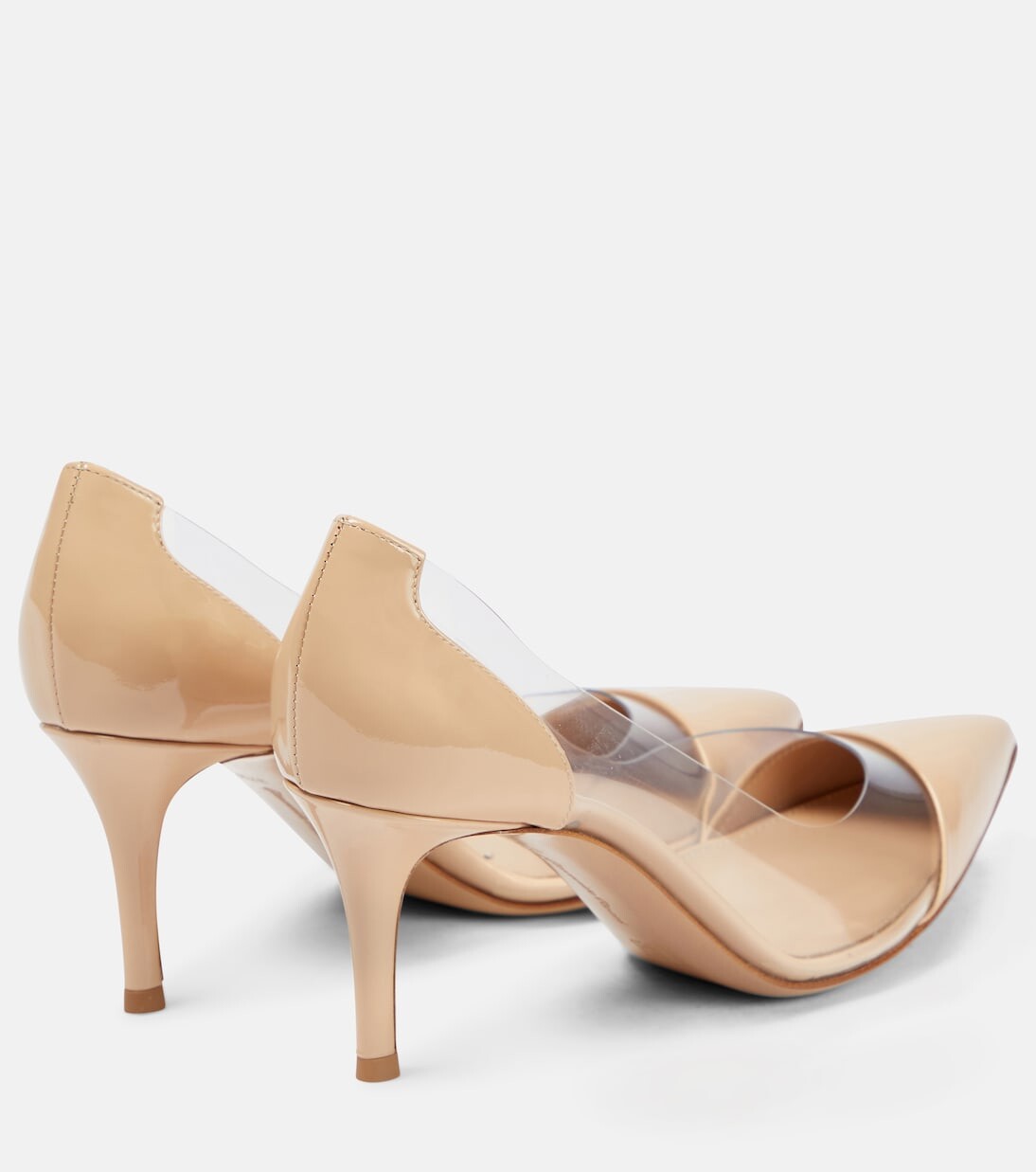 Туфли plexi 70 из кожи и пвх Gianvito Rossi, бежевый — фото 3