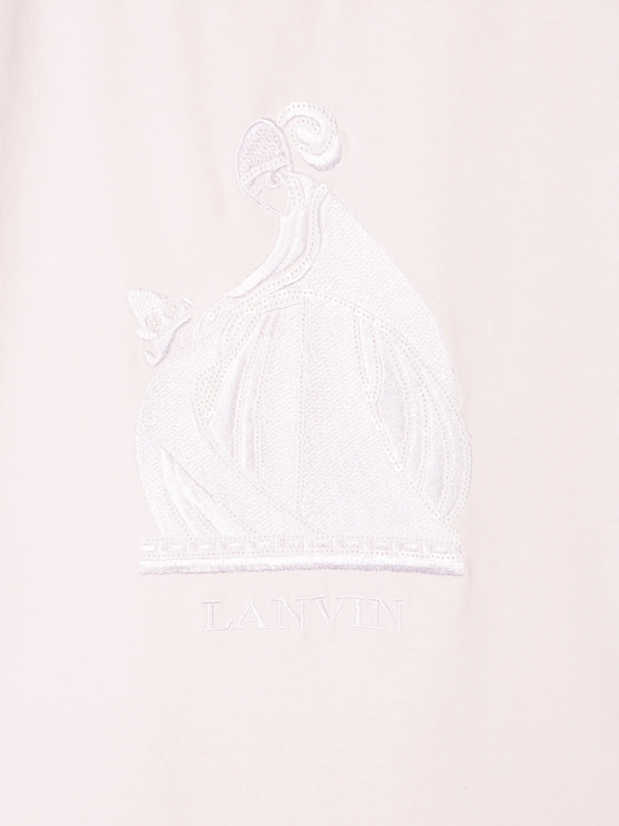 Футболка с логотипом и пайетками Lanvin Enfant, розовый — фото 3