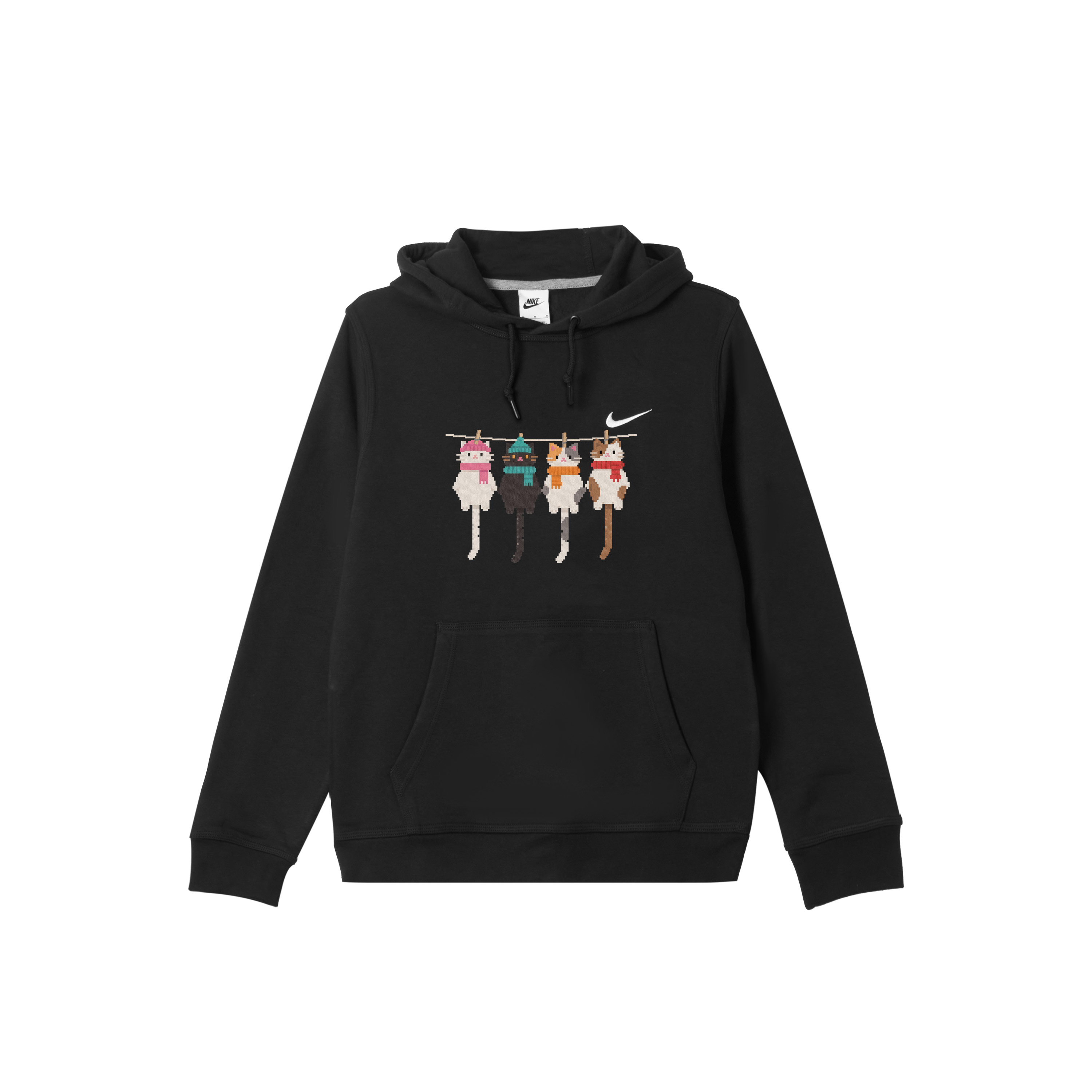 

Nike Мужская толстовка Club с капюшоном, черная, утепленная, стандартного размера