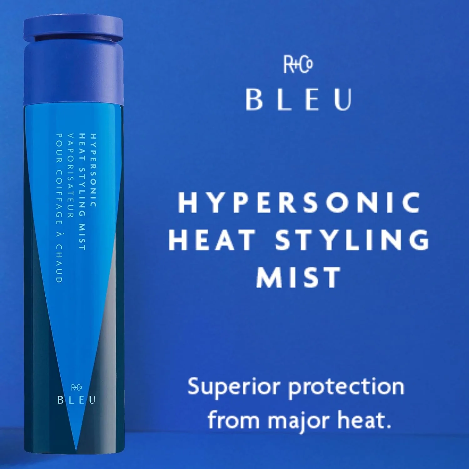 R+Co Hypersonic Heat Styling Mist - термозащитный спрей для укладки феном и горячими инструментами, добавляет блеск, мягкость, легкую фиксацию и долговечность укладки, веганский, без парабенов, 200 мл — фото 2