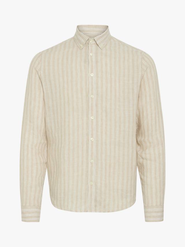 

Даллас рубашка Regular Fit из льняной смеси в полоску Casual Friday, Plaza Taupe