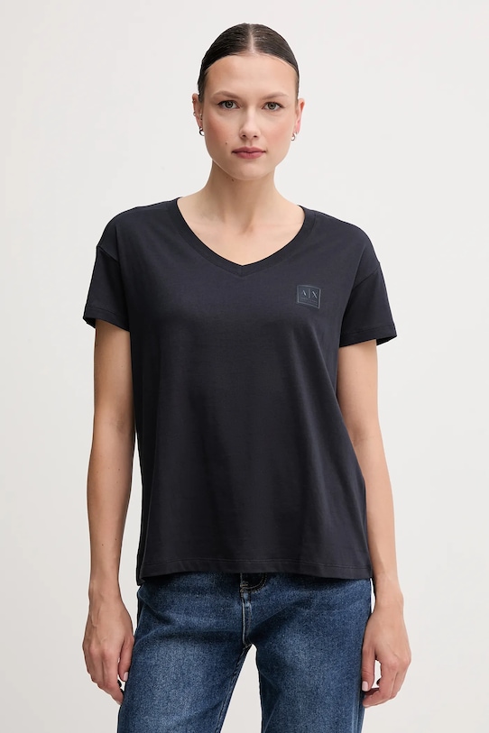 

Хлопковая футболка Armani Exchange, темно-синий