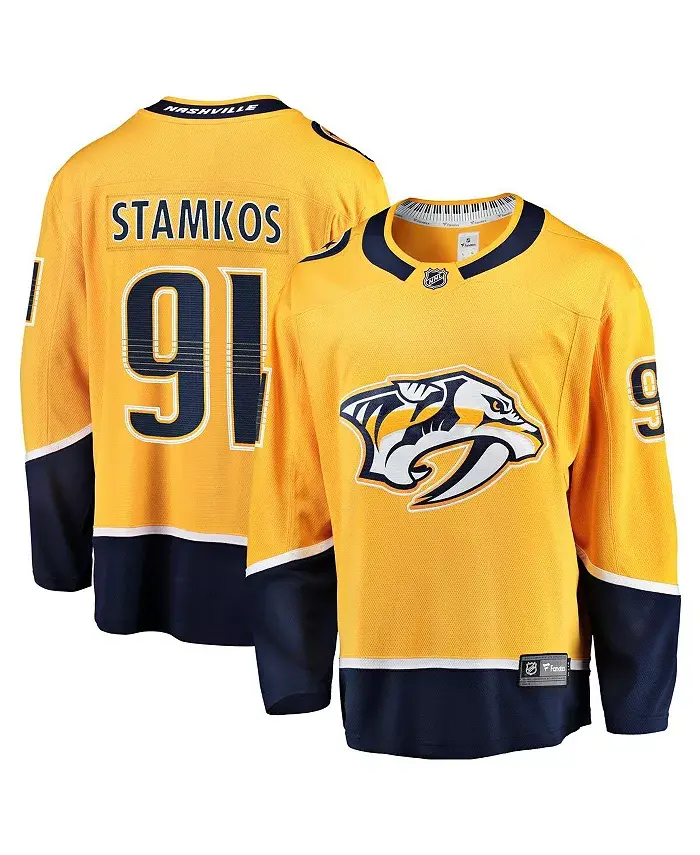 

Мужская домашняя джерси Steven Stamkos Nashville Predators золотистого цвета Premier Breakaway Fanatics