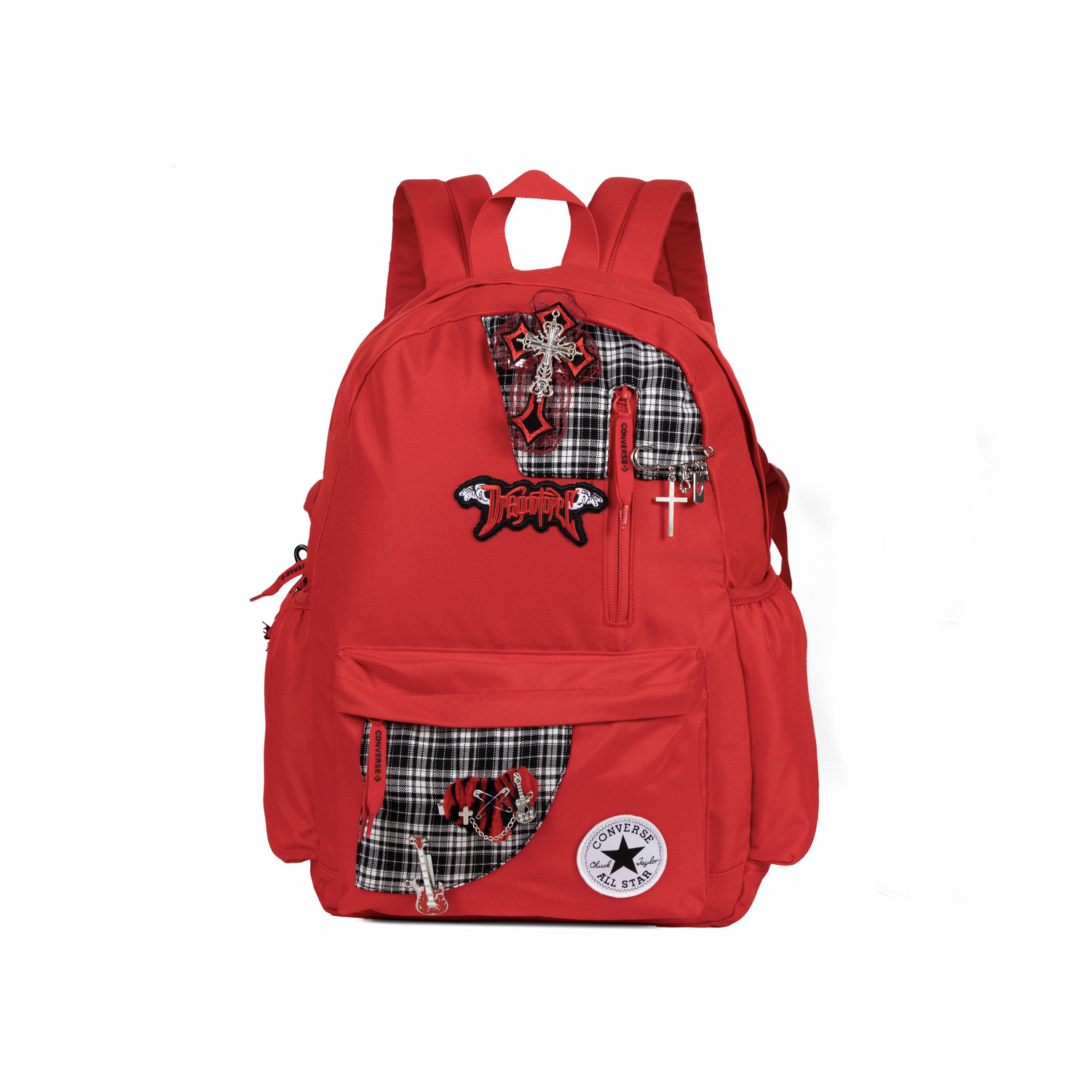 

Converse Полиэстеровый рюкзак среднего размера унисекс красный с черным, Rouge Red Black