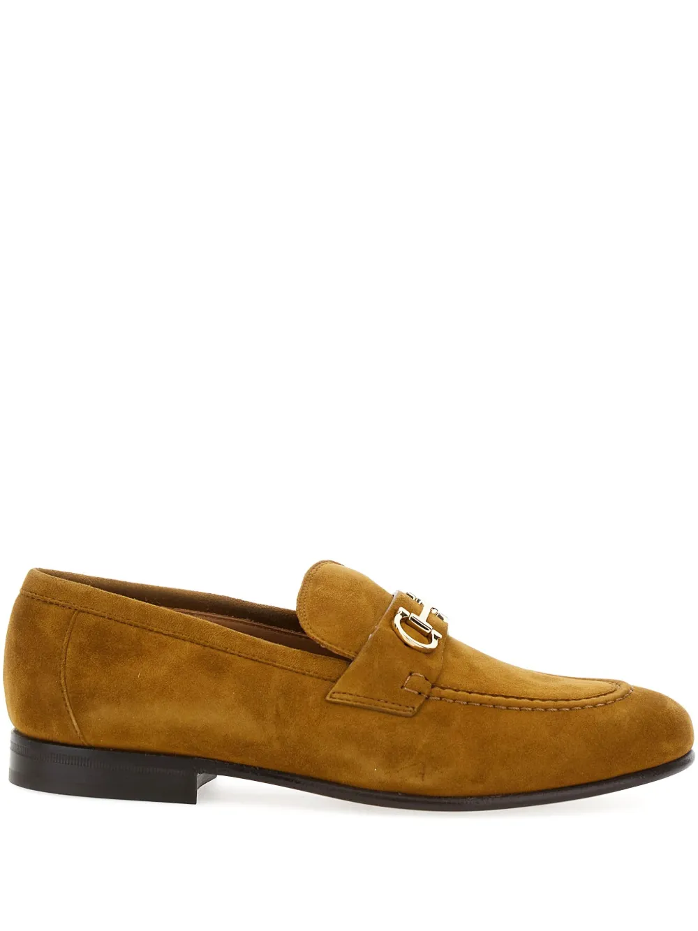 Лоферы с декором Gancini Ferragamo, коричневый