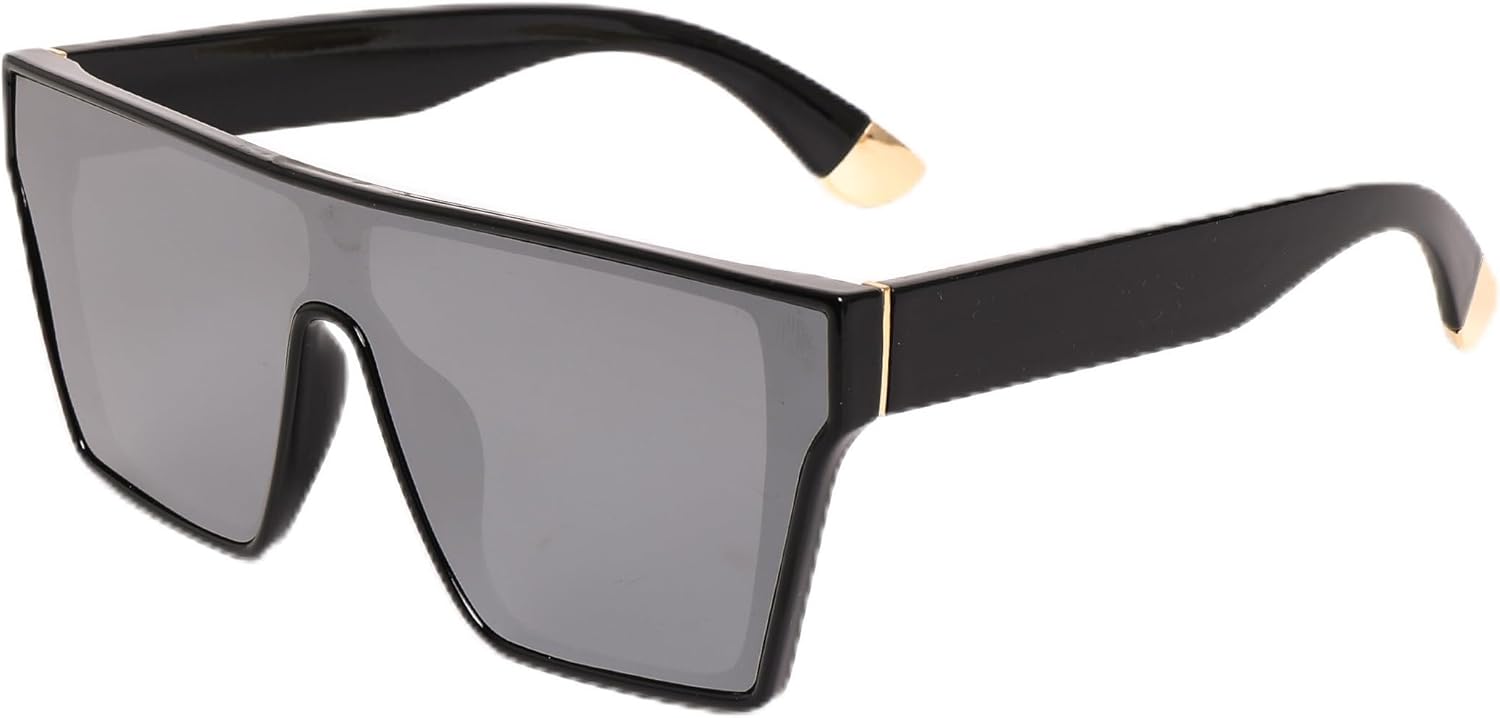 

Большие поляризованные солнцезащитные очки для мужчин, большие солнцезащитные очки с плоской верхней частью, стильные большие квадратные солнцезащитные очки OTICALA, Gray