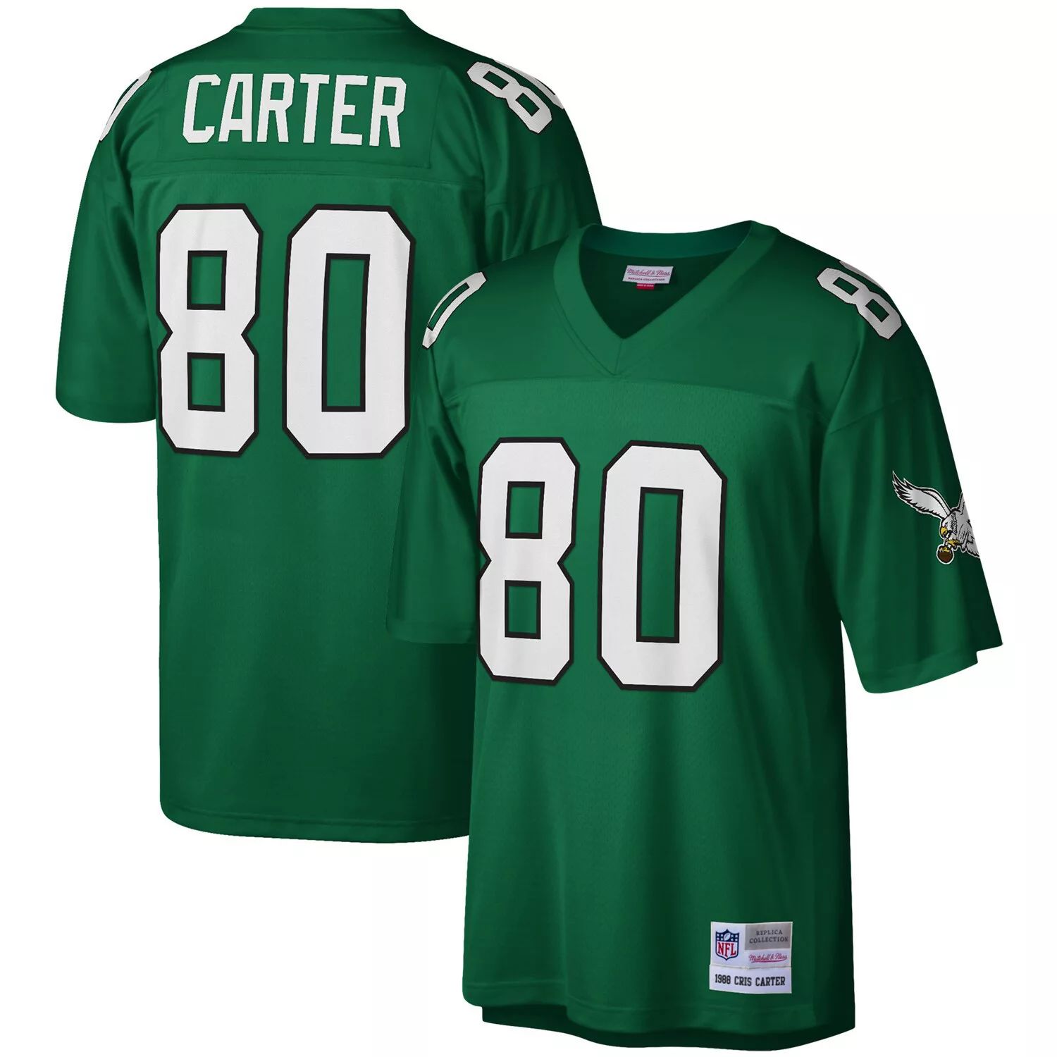 

Мужская футболка Mitchell & Ness Cris Carter Kelly Green Philadelphia Eagles Legacy Replica Джерси