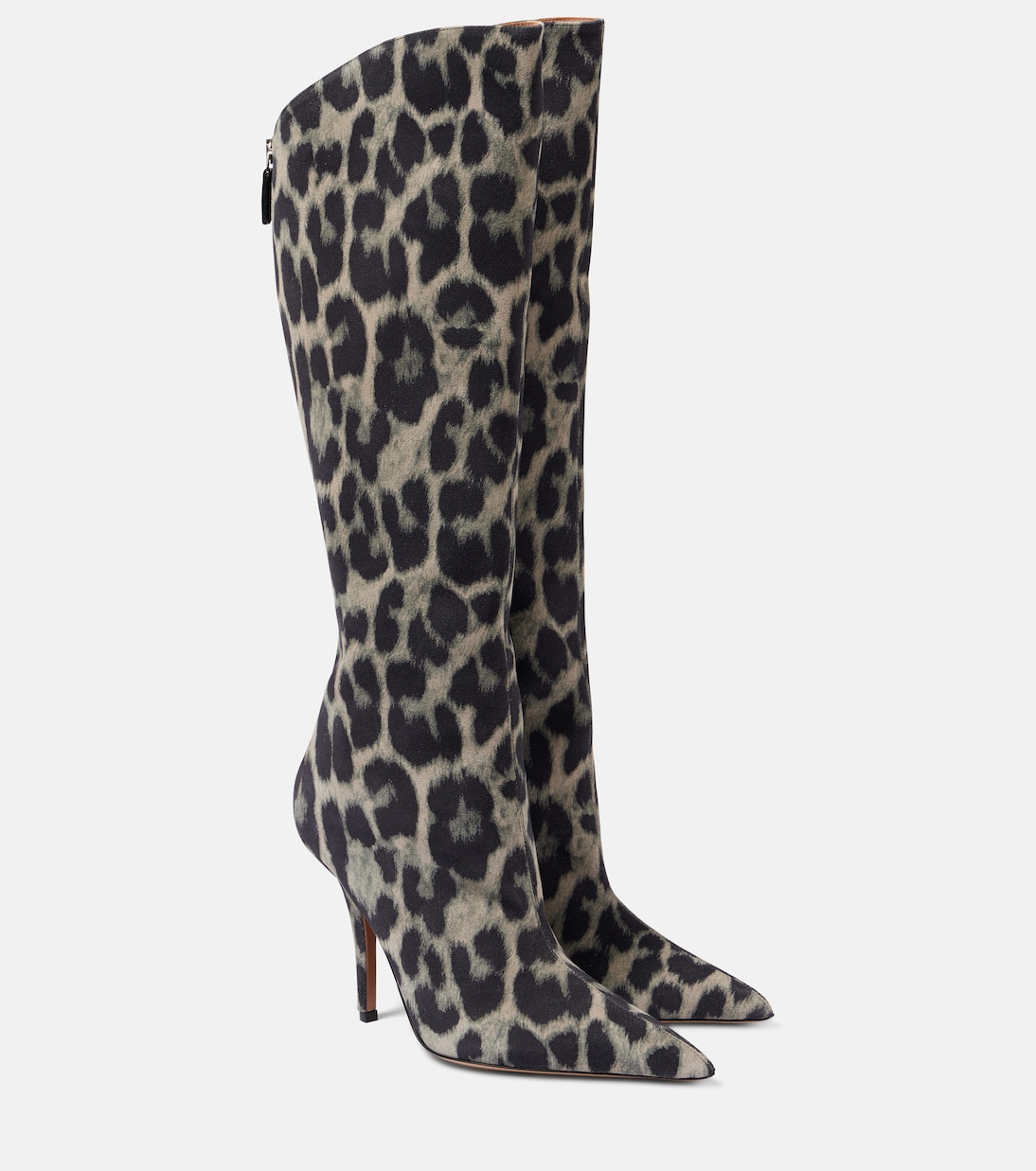 Сапоги до колена из телячьей шерсти Jessica 105 Paris Texas, Leopard