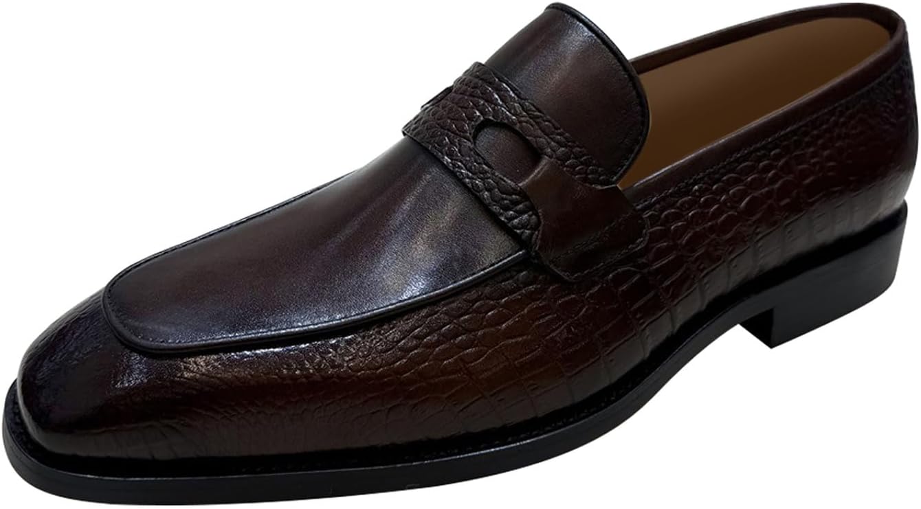 

Мужские туфли-лоферы Santimon без шнурков- роскошные кожаные мокасины для делового и повседневного стиля, идеально подходящие для офиса и свадьбы, Coffee