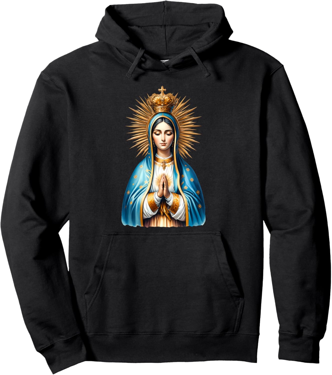 

Худи с акварельным рисунком Богоматери Гваделупской, черная Utopia Sport Lady Of Guadalupe Shop