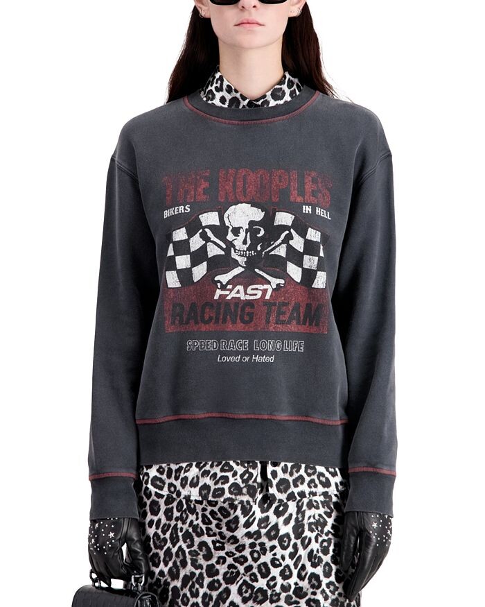 

Хлопковая толстовка с графическим принтом The Kooples, черный