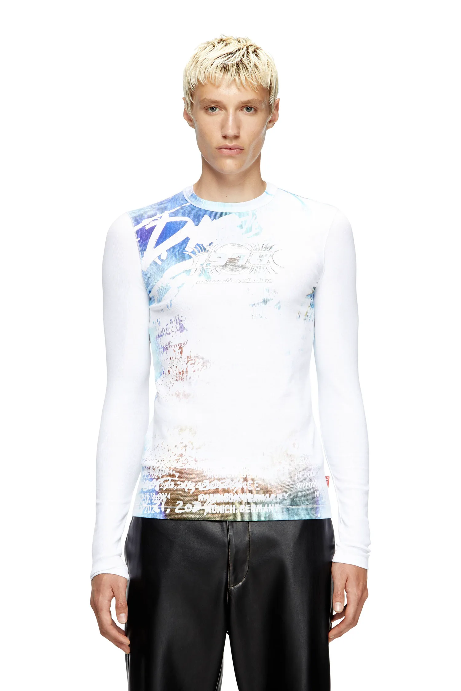 Мужская футболка с длинным рукавом T-RIBBER-LS-T3 Diesel, цвет White And Other Colors — фото 4
