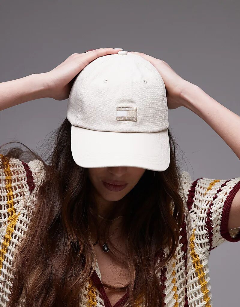 

Кепка Tommy Jeans с логотипом-флажком цвета экрю