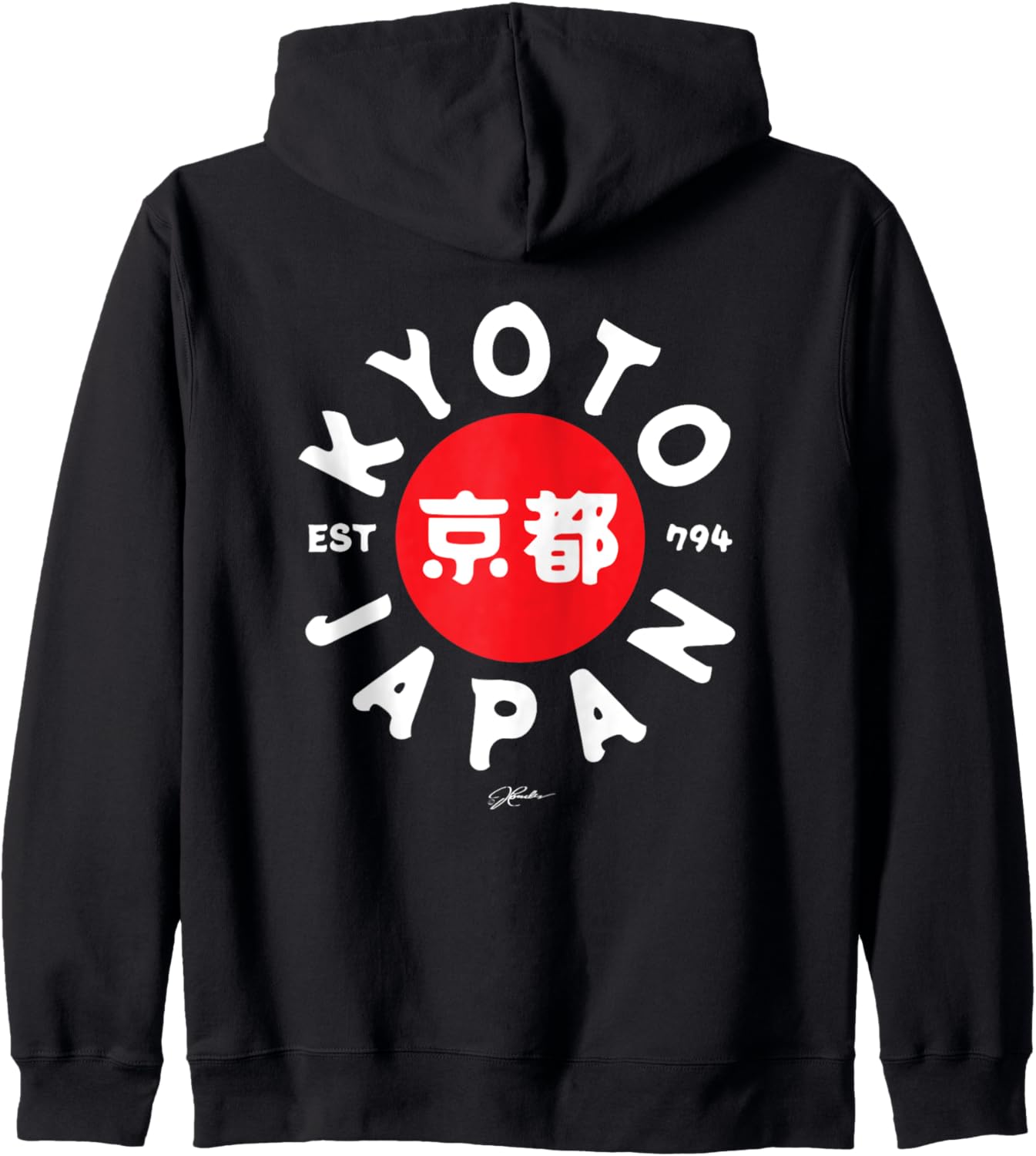 

JCombs: Киото, Япония, основано в 794 году (изображение только на обороте). Толстовка на молнии, черный