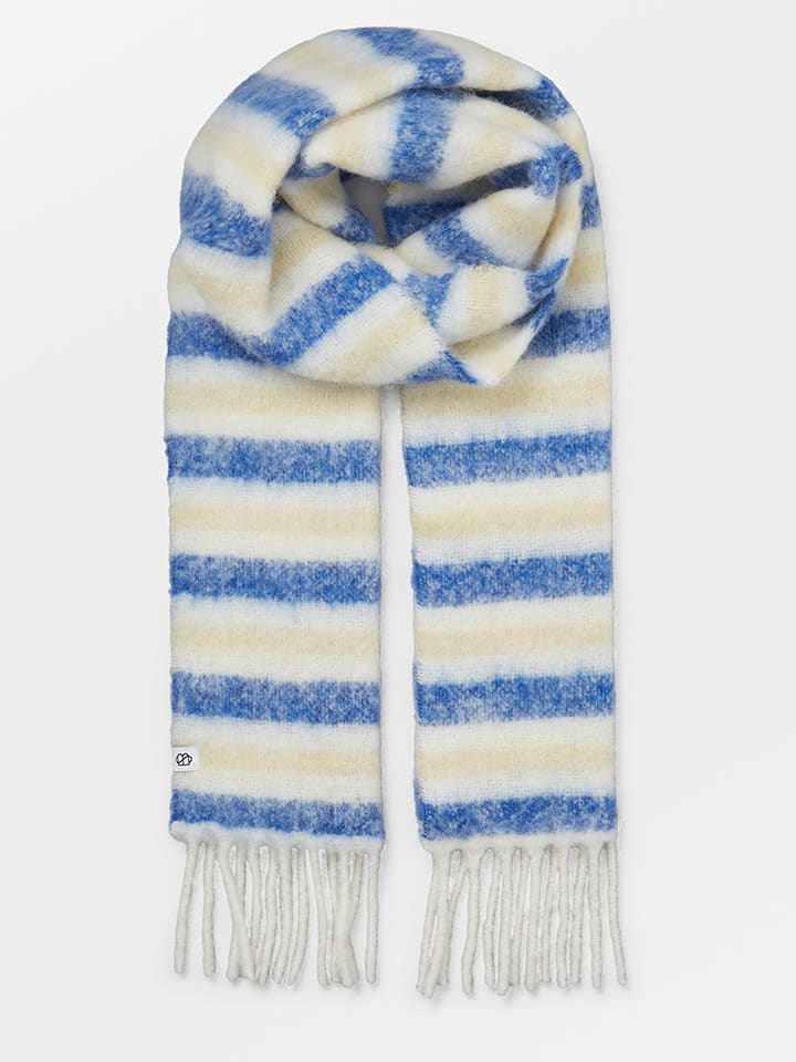 

Becksöndergaard Шарф из альпаки "Юта" сине-белого цвета - (Д)190 x (Ш)26 см