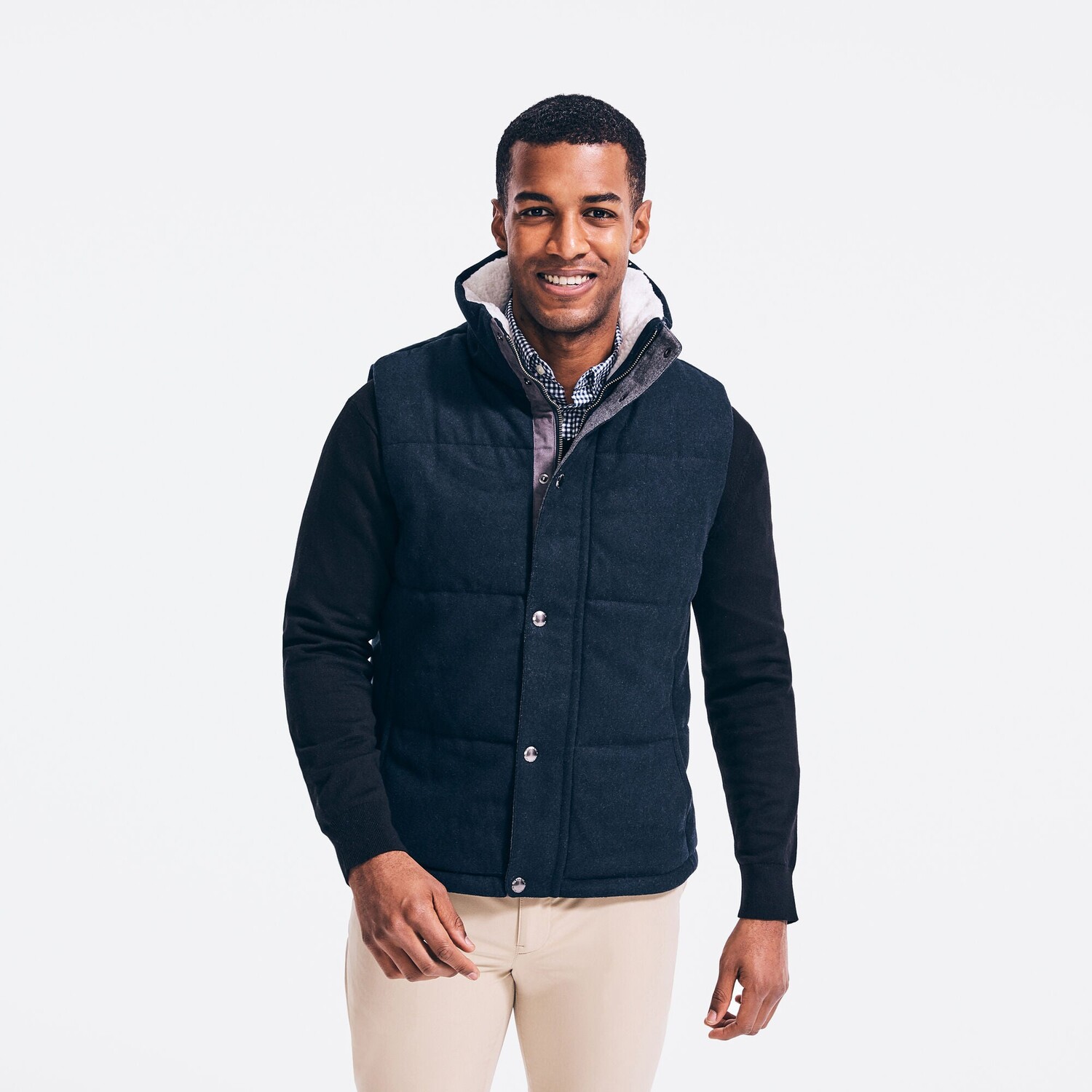 

Мужской стеганый шерстяной жилет Nautica, цвет Double Navy
