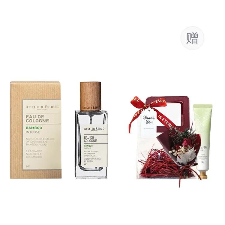 ATELIER REBUL DEPIUS 1895 Туалетная вода Pear And Peony с ароматом Little Blue Orchid, древесно-цветочный одеколон, Green Bamboo Perfume+PVC Transparent Shopping Bag+Hand Cream+Preserved Flower