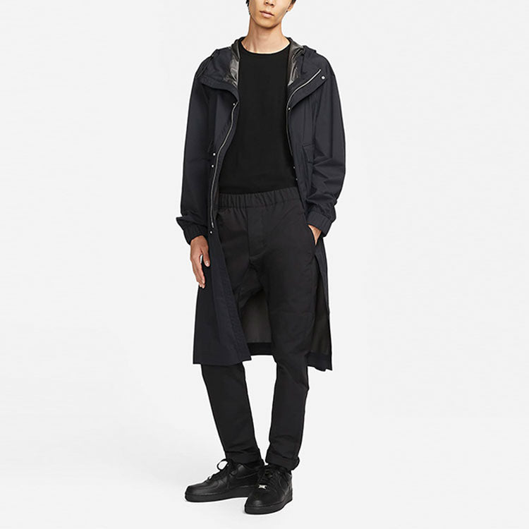Куртка Men's Nike ESC Series Every Stitch Series Solid Color Long Sleeves Hooded Windbreaker Jacket Black — фото 3