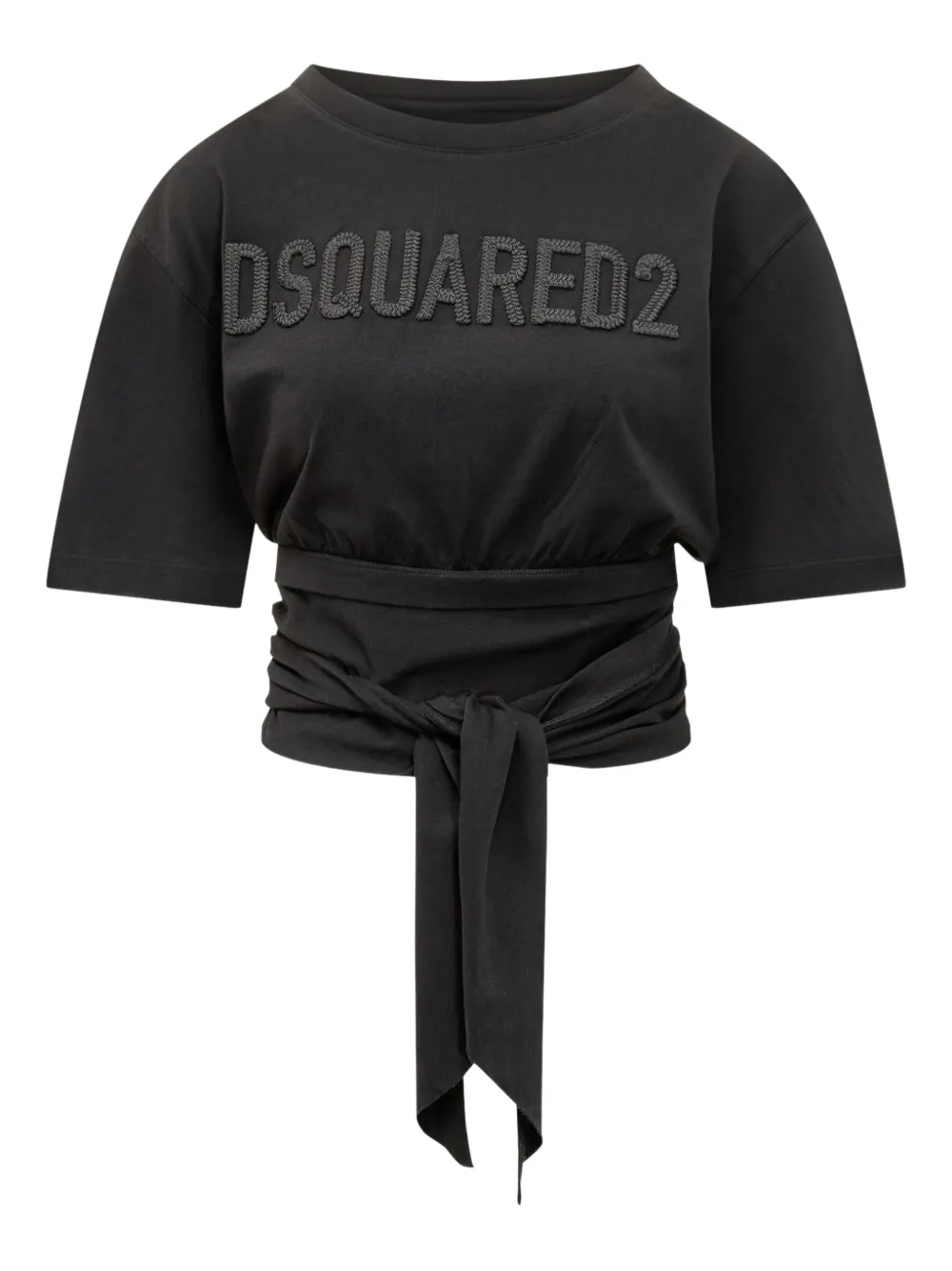 

Футболка с завязками и логотипом Dsquared2, черный