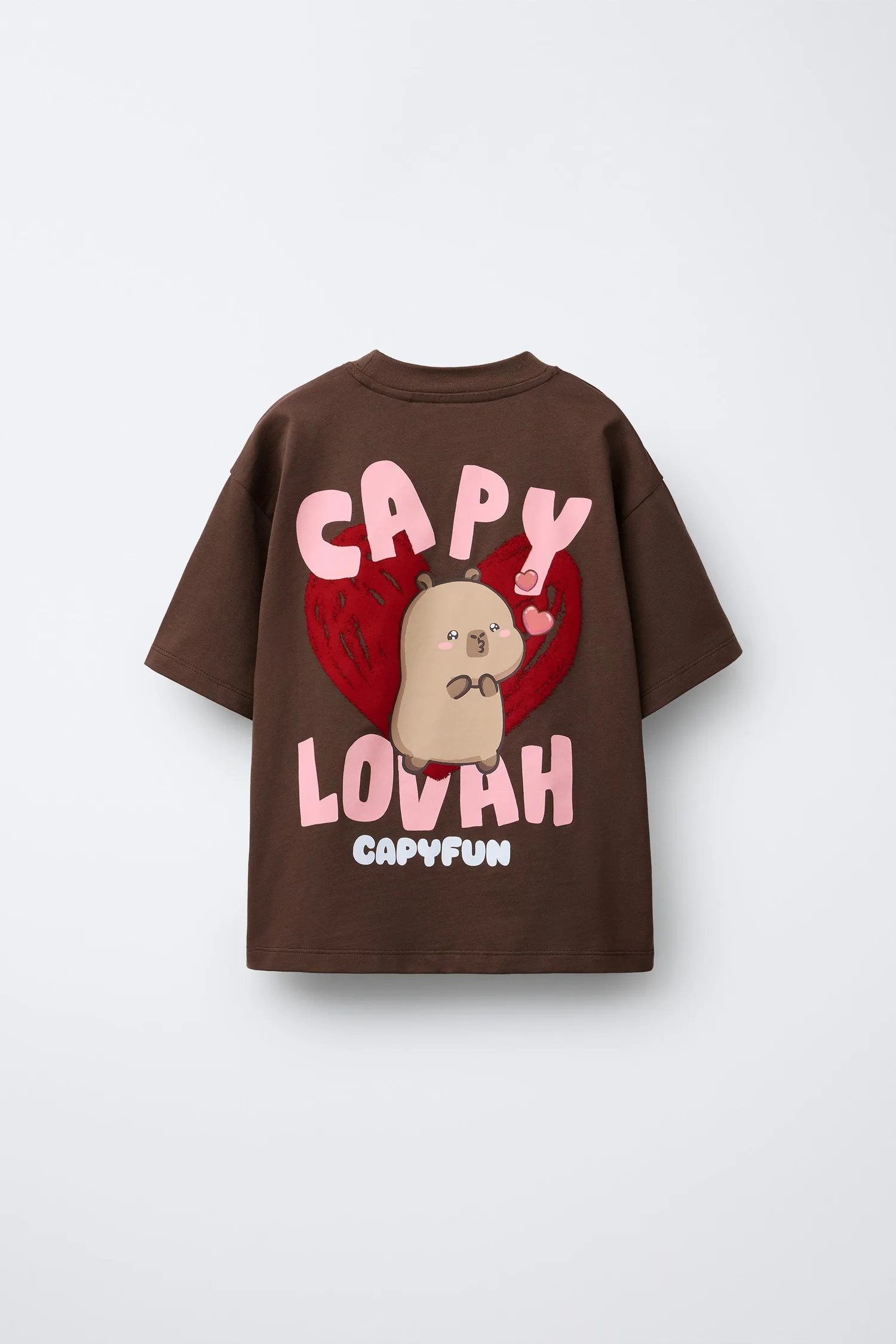 Capybara capyfun футболка с флокированием Zara, коричневый — фото 2