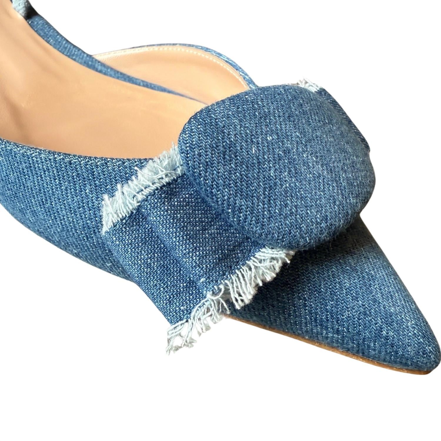 Женские мюли Belinda из джинсовой ткани с эффектом потертости Rupert Sanderson, Denim Fray — фото 4