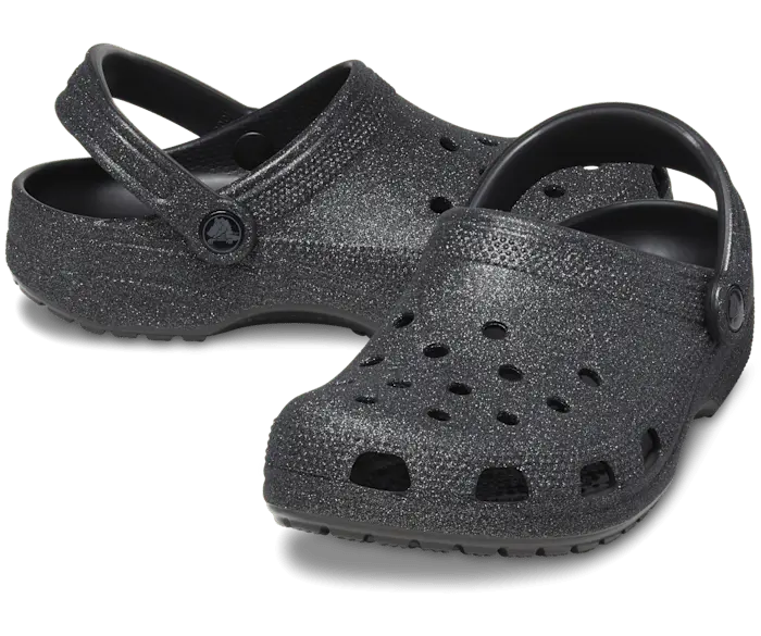 Классические блестящие сабо Crocs мужские, цвет Black Glitter — фото 2