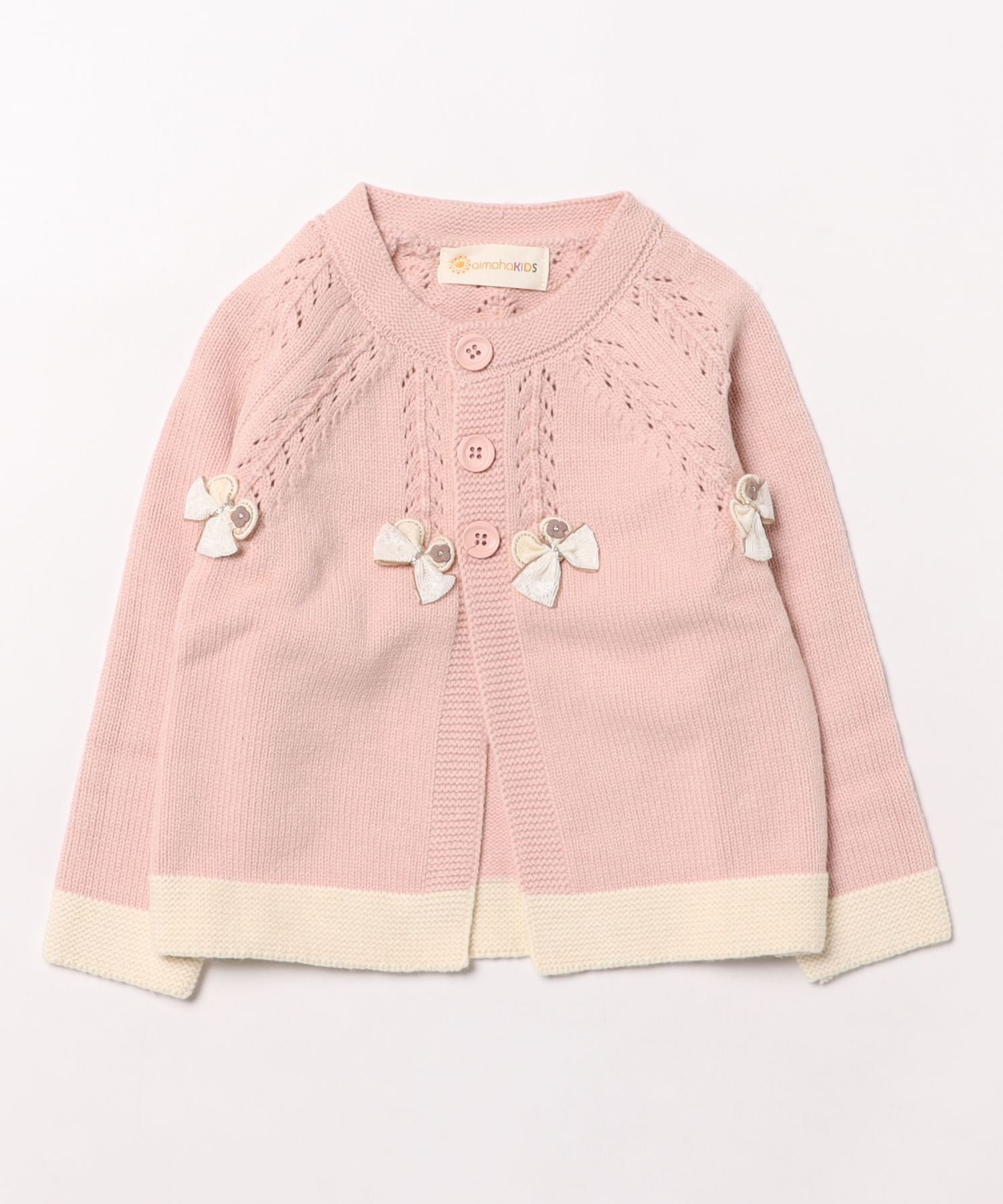 Кардиган А-силуэта с лентой Aimoha Kids, pink — фото 2