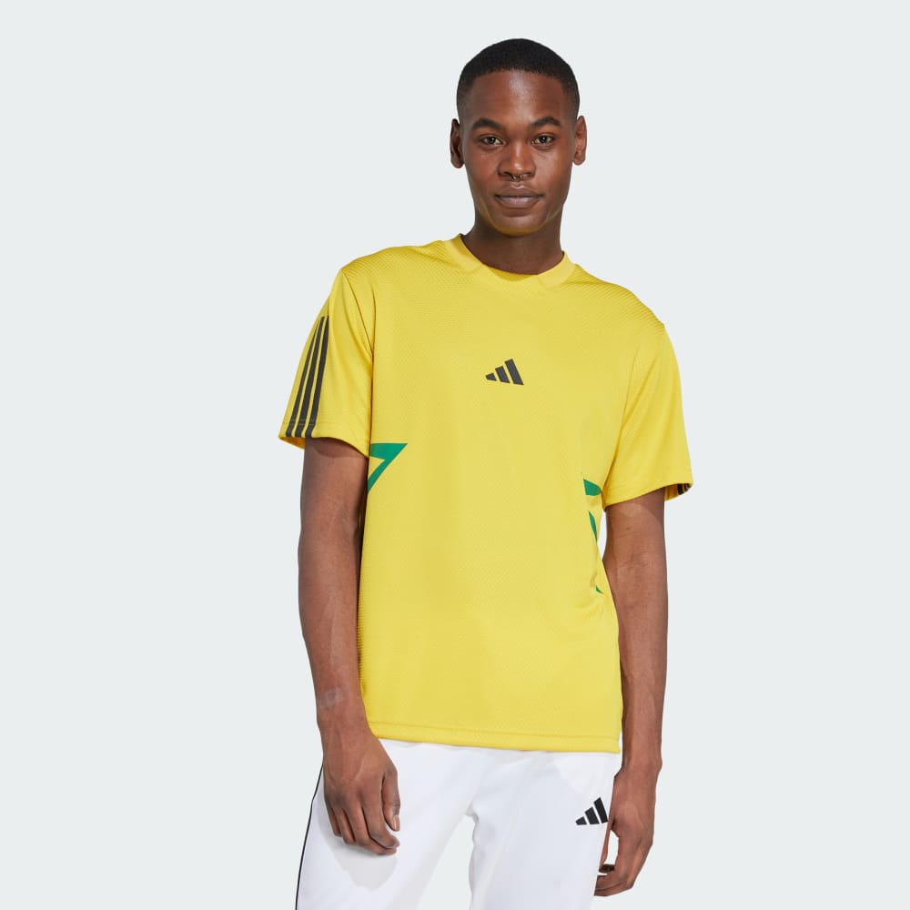 

Футболка Adidas House of Tiro Colorblock Tee, цвет Hazy Yellow/Bold Green/Black