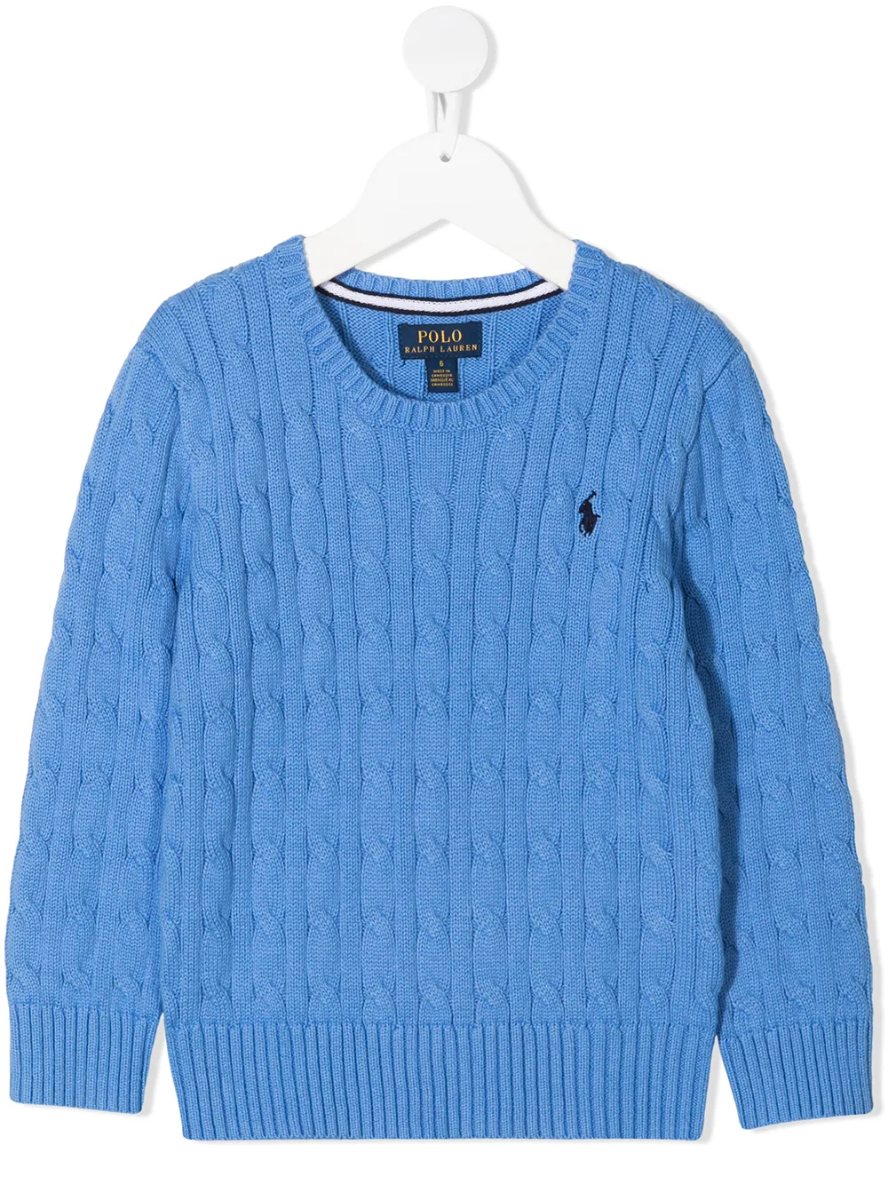

Джемпер фактурной вязки с круглым вырезом POLO RALPH LAUREN KIDS, синий