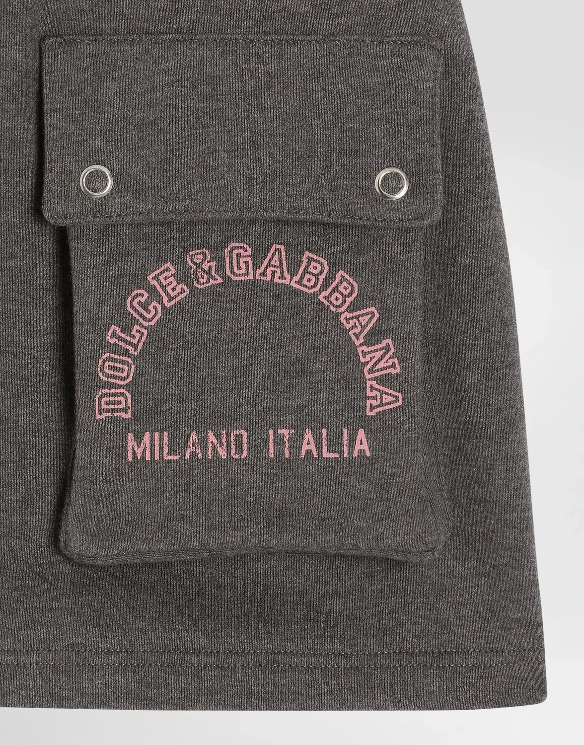 Юбка из флиса с принтом логотипа DOLCE & GABBANA, серый — фото 4