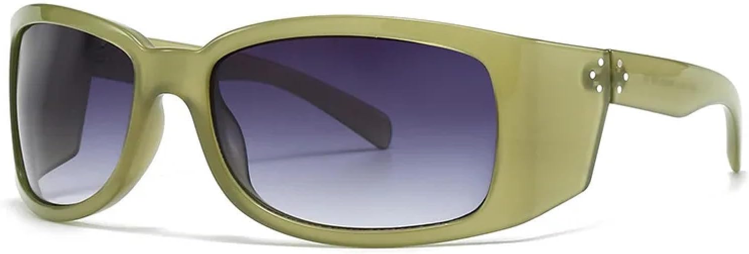 

Солнцезащитные очки в крупной оправе неправильной формы для женщин и мужчин, роскошные винтажные панк-очки, популярные для путешествий, ретро, ​​с защитой от УФ-излучения UV400 TYUVIVO, Green Gray