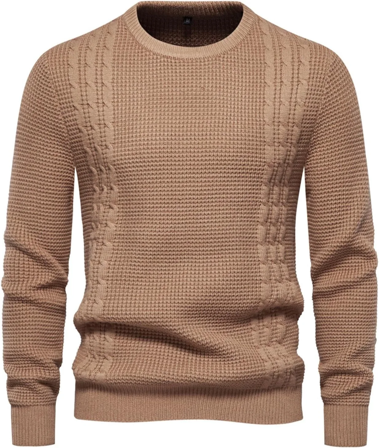 

Мужской свитер с круглым вырезом Slim Fit, клетчатый и однотонный, с длинными рукавами Uillui